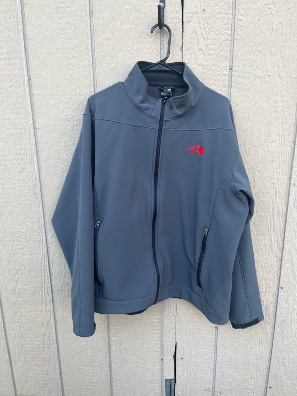 The North Face Apex Soft Shell Fleece Lined Mens XL Gray‎ Full Zip Jacket